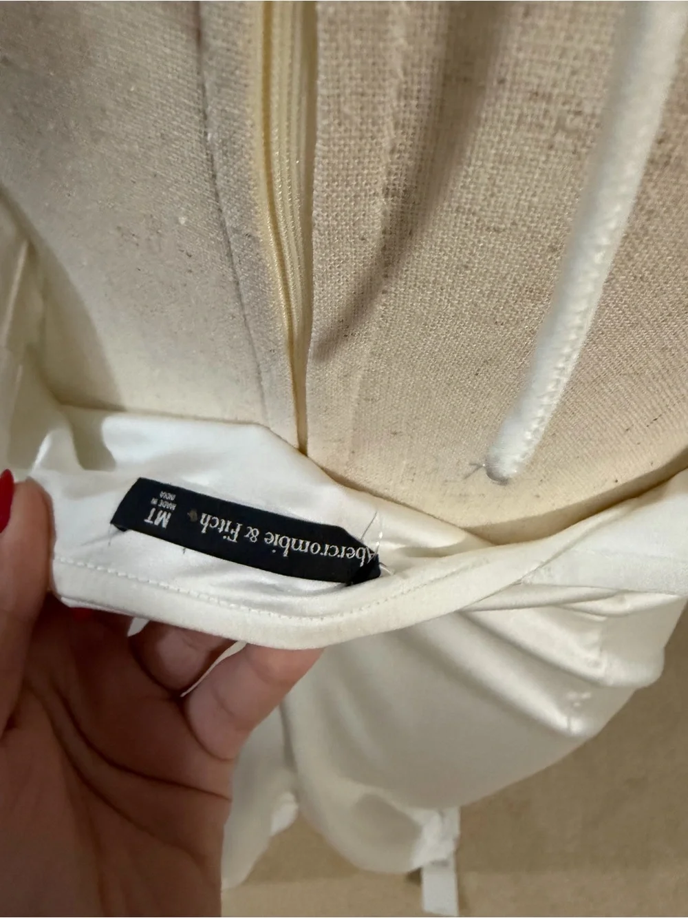 Abercrombie & Fitch White Satin Effect Dress